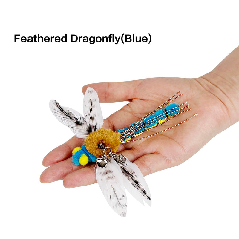 Cat Feather Toys, 3 Pcs Simulation Insects Dragonfly Grasshopper Refills, Cat Toys Replacement Feathers for Cat Kitten Wand 3 Pcs Refills(Simulation Insects) - BeesActive Australia