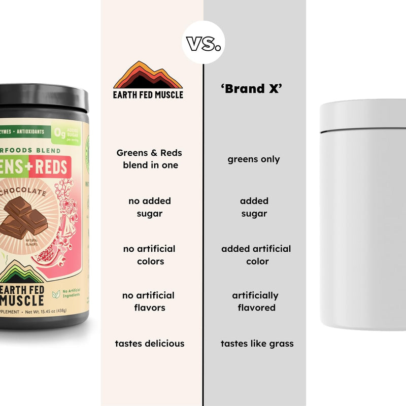 Greens and Reds Superfoods Blend, Chocolate – Kale, Spirulina, Wheatgrass & Elderberry – Antioxidant Support, Vitamins & Probiotics – No Artificial Ingredients – 30 Servings | Kale, Spirulina, Wheatgrass & Elderberry, Antioxidant Support, Vitamins & Pr...