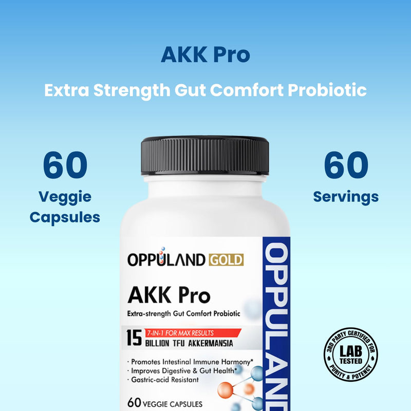AKK Pro - Akkermansia Muciniphila Probiotic Supplement – Daily Microbiome Support with Prebiotic Inulin & Vitamins – 60 Days of Extra Strength Nourishment