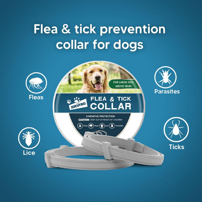 Flea & Tick Collar for Dogs, Flea Collar for Dog, Dog Collar for Large Dogs, Adjustable Dog Ticks Fleas Collars, 8 Months Prevention, Waterproof, Adjustable, 2-Pack - BeesActive Australia