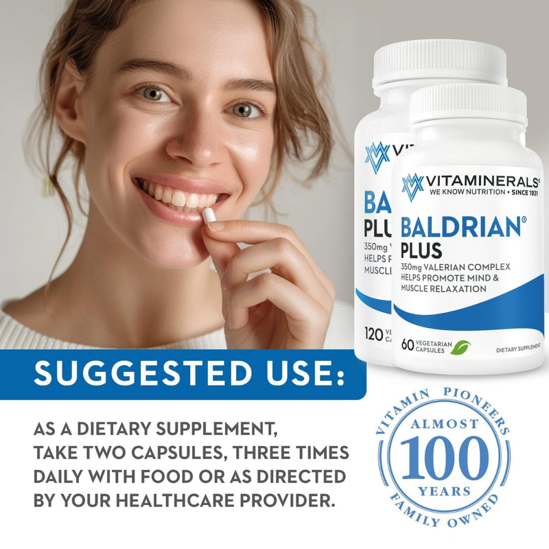 33+ Baldrian® Plus Natural Relaxing Support Standardized Valerian Extract (120) 120 - BeesActive Australia