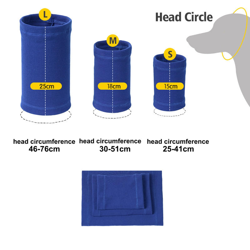 Dog Calming Hood with Ear Covers, Anxiety Relief Head Protection, Grooming and Bath Neck Warmer (Gray, S) Gray
