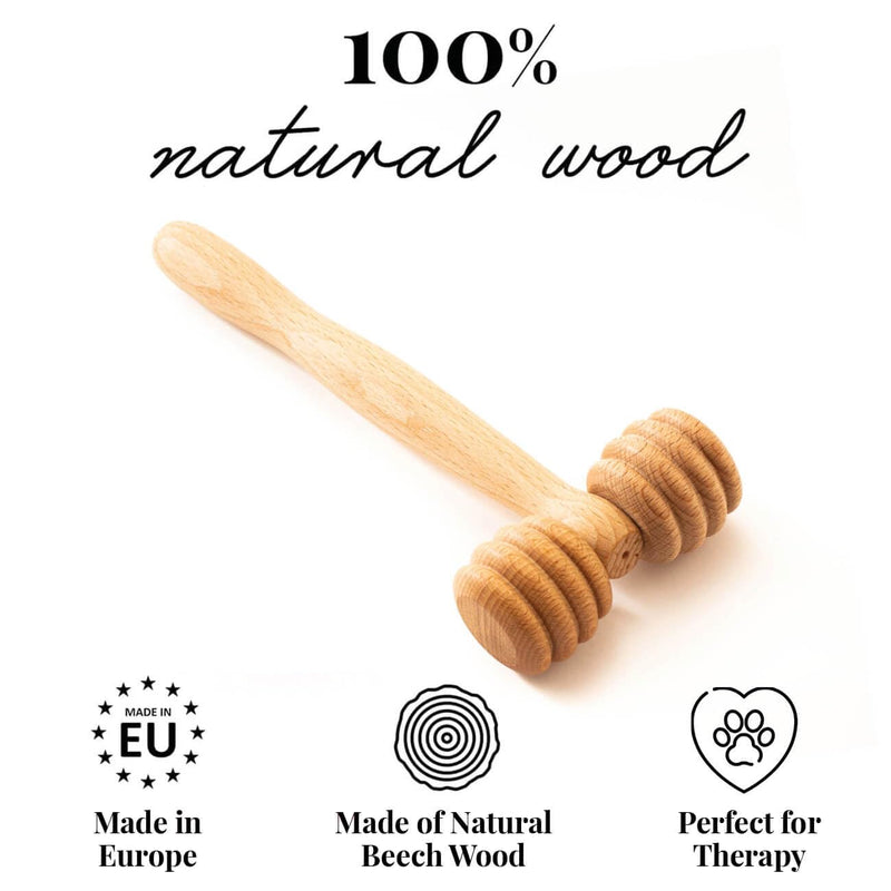 tuuli wooden massager for animals, massage roller for dogs, cats, horses, massage brush, short hair or long hair - BeesActive Australia