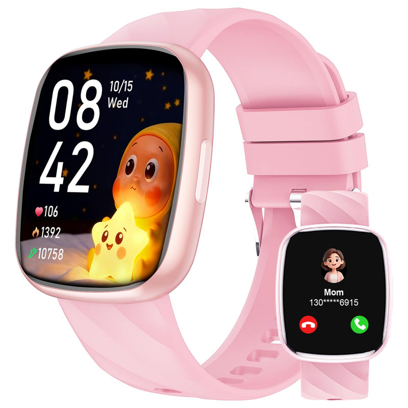 AXYWINBO Smart Watch for Kids-Watches for Girl boy Teens IP68 1.75" Fitness Tracker with Heart Rate Sleep Monitor Pedometer Alarm Clock Games-Kid Sport Watch for 4-14 Ages Girls boy Gift Pink - BeesActive Australia
