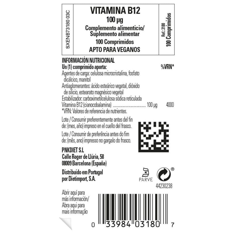 Vitamin B-12 100mcg Solgar 100 Tabs | Reduce Fatigue · Supports Nervous System & Red Blood Cells · Vegan, Gluten Free 100 Count (Pack of 1)