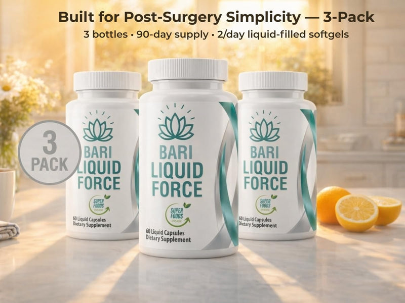 Post Bariatric Multivitamin for Gastric Bypass & Sleeve - 3 Pack | Liquid softgels with iron & 29 nutrients. Fast-absorbing, gentle on sensitive stomachs. 180 count, 3-month supply
