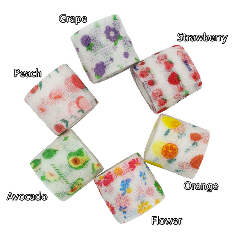 Vet Tape wrap, wrap Bandage 2 inch 6 Rolls,Adhesive wrap Bandage for The Person or The Pets (cat,Dogs,Horse and Other Animal) who was injure or Have Wounds (Fruits 6pcs) Vukayo001 - BeesActive Australia