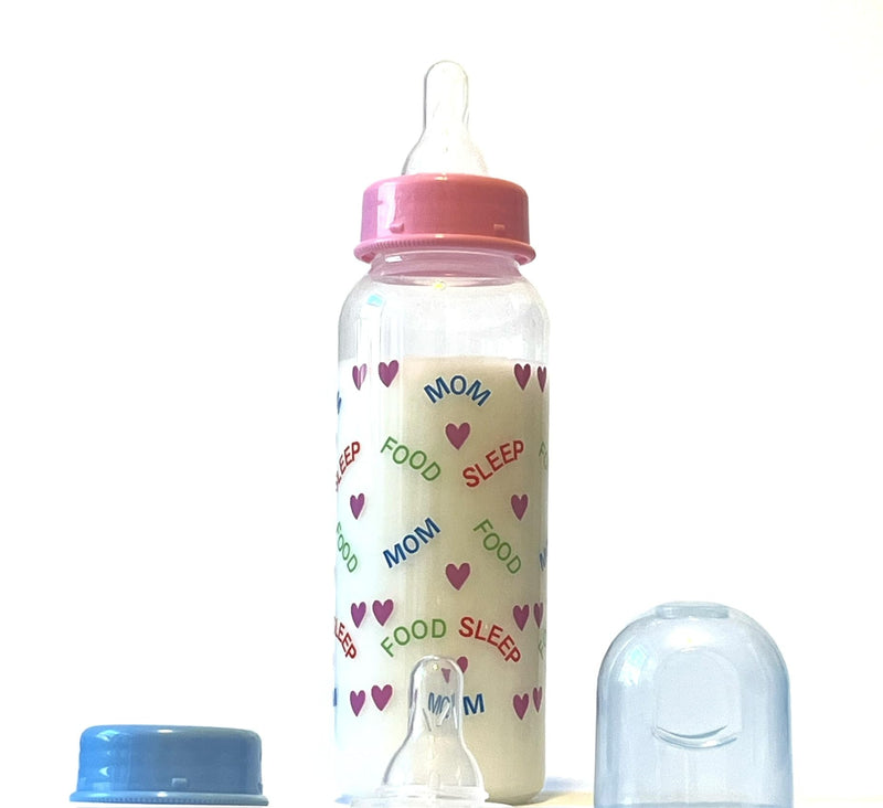 Baby Feeding Bottles, 8 Ounces for Infants, Newborn, Mom Food Sleep Heart Colorful Sets (Pack of 4) - BeesActive Australia