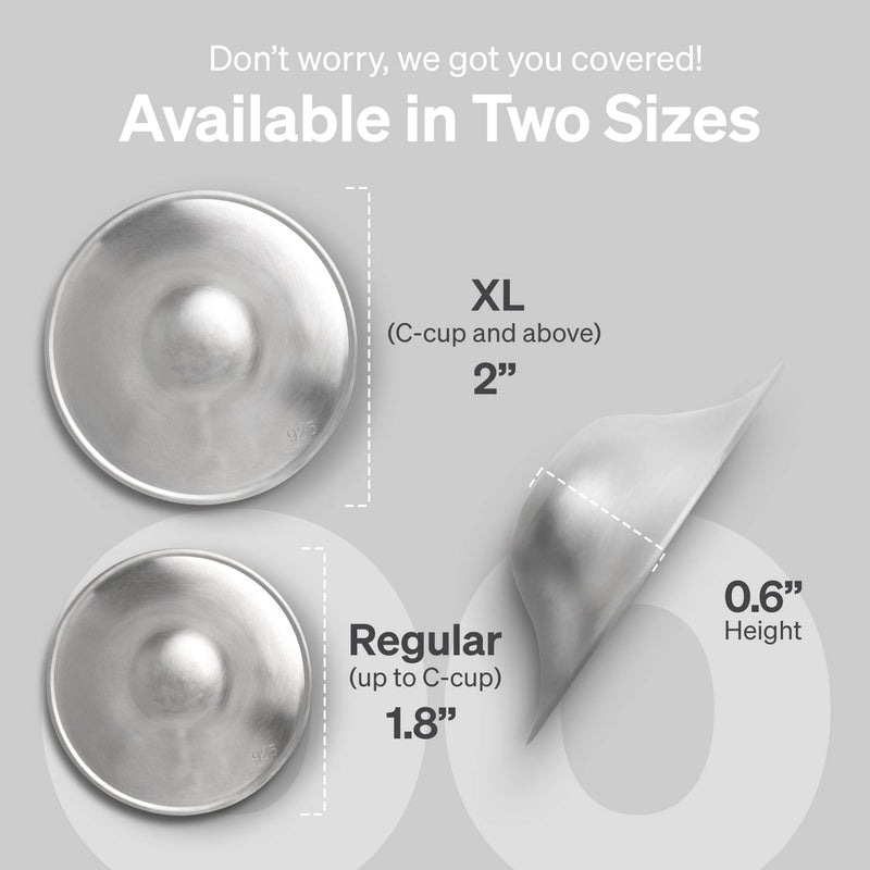 The Original Silver Nursing Cups, LoveNoobs Silver Nipple Covers Breastfeeding, XL Nipple Shields for Nursing Newborn, Post Partum Recovery, Baby Essentials, Silver Nipple Shield, Nickel-Free X-Large - BeesActive Australia