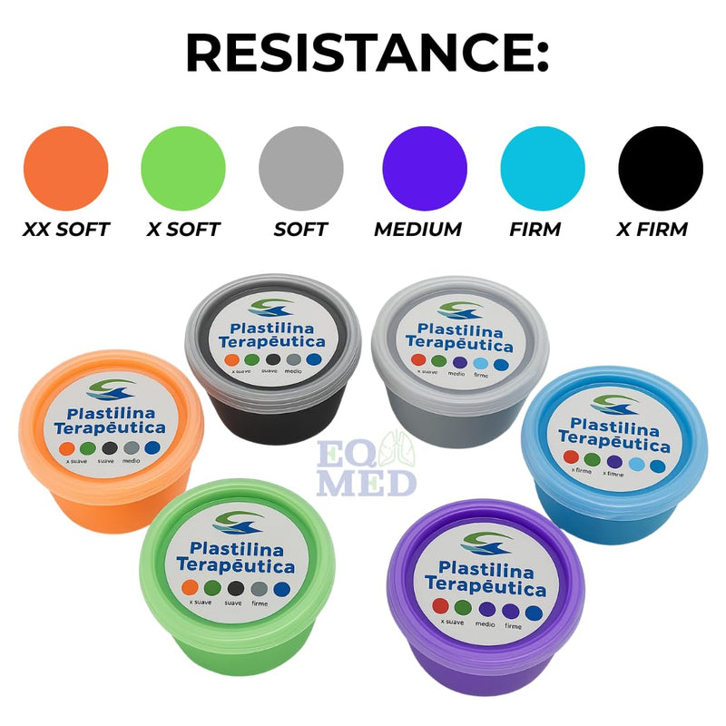 Therapeutic Hand Exercise Putty Set, 6 Resistance Levels, Non-Toxic Silicone for Hand Therapy, Stress Relief