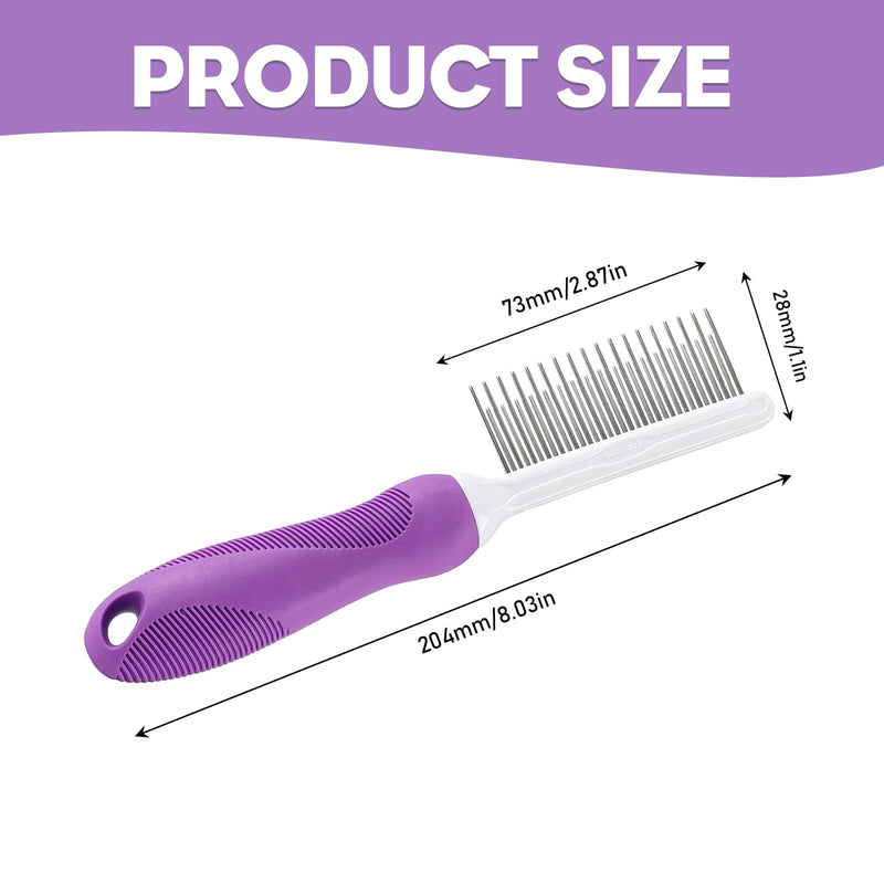 EnixwH dog comb made of stainless steel, cat brush long hair, cat comb for removing animal hair, undercoat brush dog for loosening knots and tangles for dogs and cats (purple) 1 piece dog hair brush for removal - BeesActive Australia