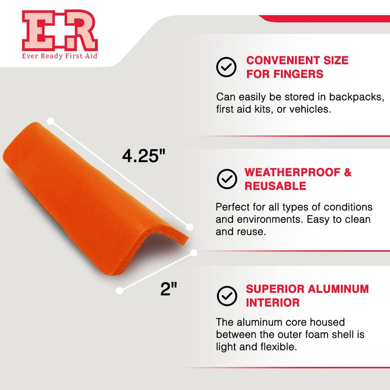 Ever Ready First Aid Padded Aluminum Finger Splints 4" x 2" - 20 Count 4x2 Inch (Pack of 20)