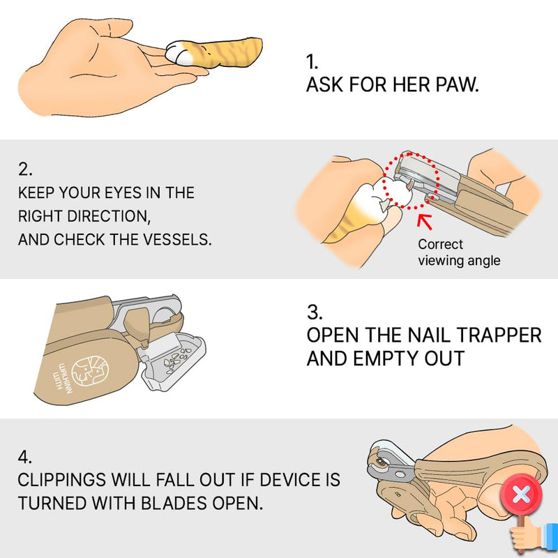 Cat Nail Clipper with LED Guide Light and Nail Trapper - BeesActive Australia
