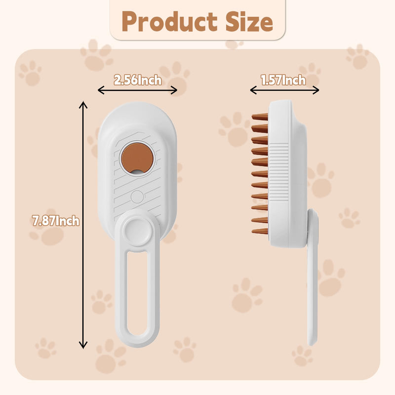 Cat Steam Brush for Shedding, 3 in 1 Dog Steamy Brush Cleanser with Foldable Handle, Pet Spa Brush for Cats Dogs, Spritz Defur Comb for Cats, Steam Brush for Cats, Pet Spray Hair Removal Comb - BeesActive Australia