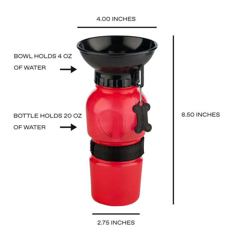 Highwave AutoDogMug Dog Water Bottle BPA-Free Portable Dog Water Bottle | Leak-Proof Portable Dog Water Bottle for Hiking and Traveling | Dish-Washer Safe, 20 oz Red - BeesActive Australia