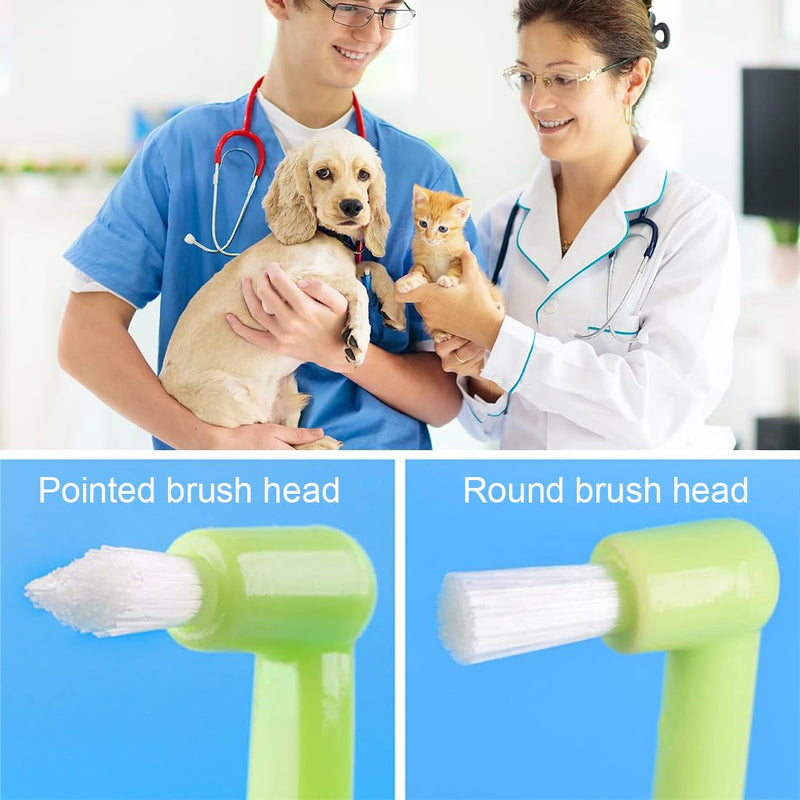JEYORZY Pack of 3 cat toothbrushes, dog toothbrush, dental care for cats, double-sided cat tooth cleaning brush with microbrush head and curved handle, deep cleaning for cat dental care accessories - BeesActive Australia