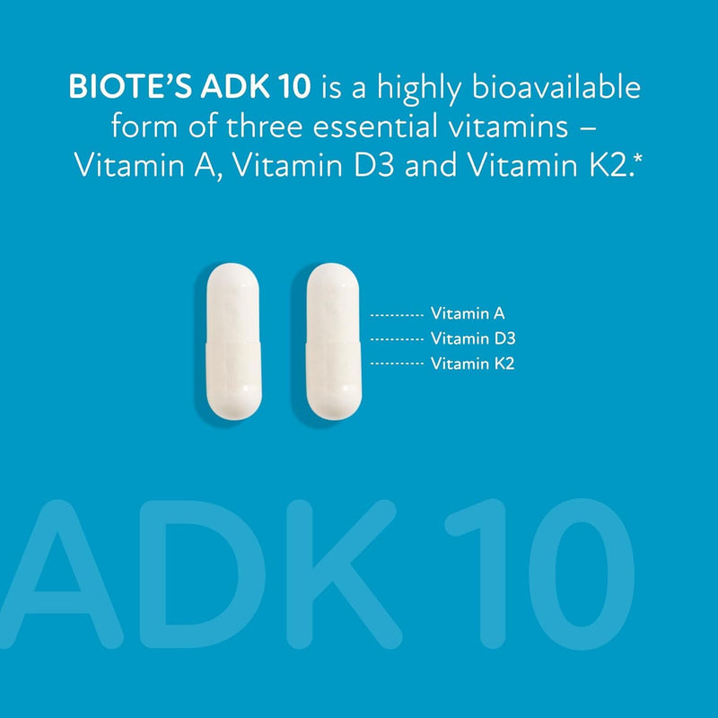 Biote Nutraceuticals - ADK 10 - Immunity + Cardiovascular (90 Capsules) 90 Count (Pack of 1)