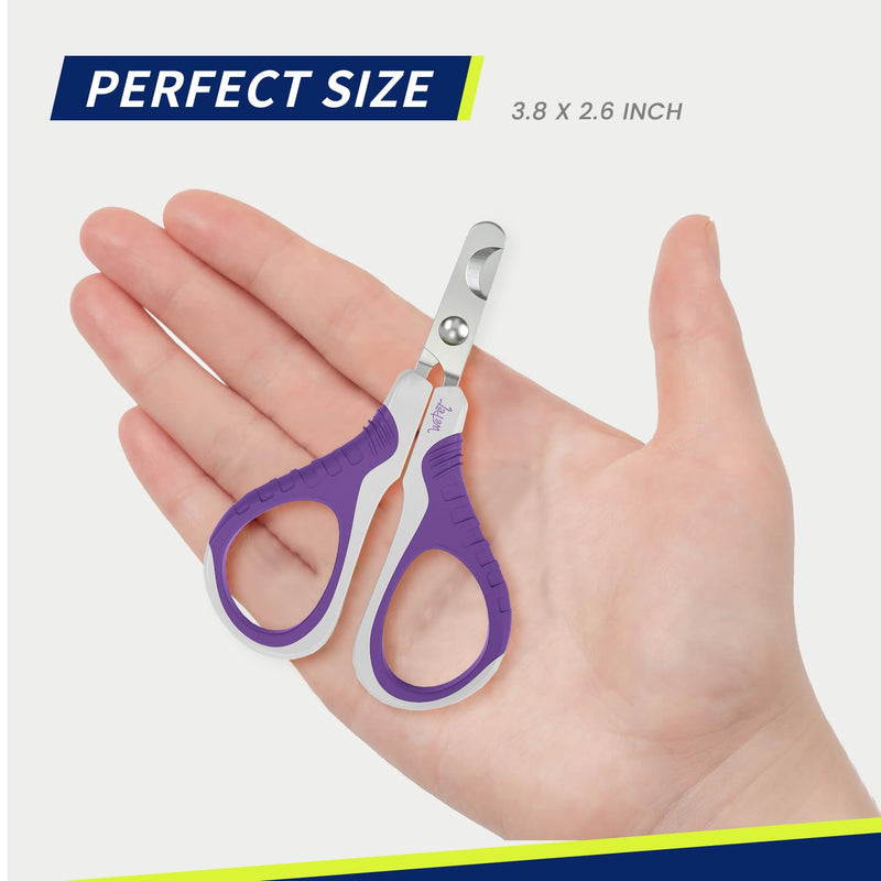 WePet Pet Nail Clippers(U07.1), Professional Claw Trimmer, Bended Scissor Special for Cats, Kittens, Dogs, Puppies, Small Animals, White/Violet - BeesActive Australia