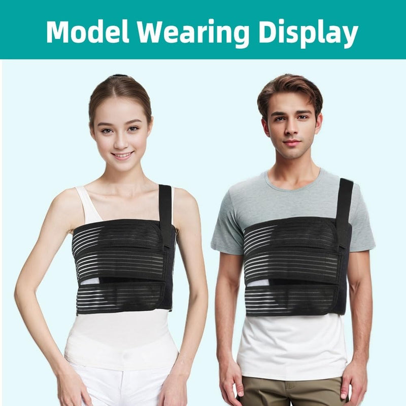 Rib Brace for Women Men,Breathable Chest Binder,Rib Protector Wrap & Chest Brace for Dislocated or Injured Ribs (M(25"-33")) M(25"-33") - BeesActive Australia