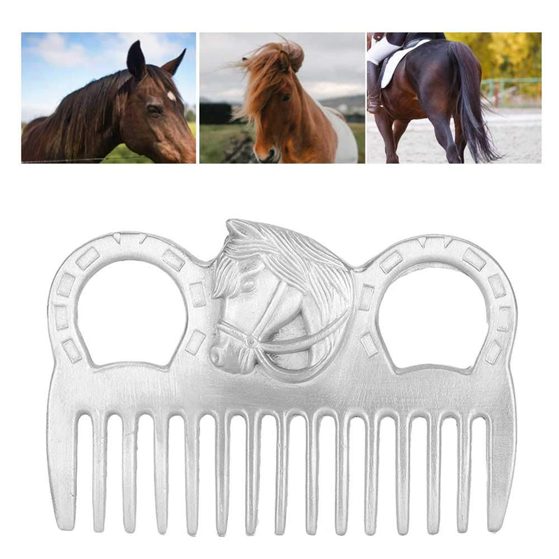 Metal Horse Comb, 4inch Stainless Metal Pulling Combs Horse Mane Comb Horse Tail Comb Mini Pocket Combs Horse Grooming Comb Livestock Comb for Cleaning Hair Removing Loose Undercoat Knots, Silver - BeesActive Australia