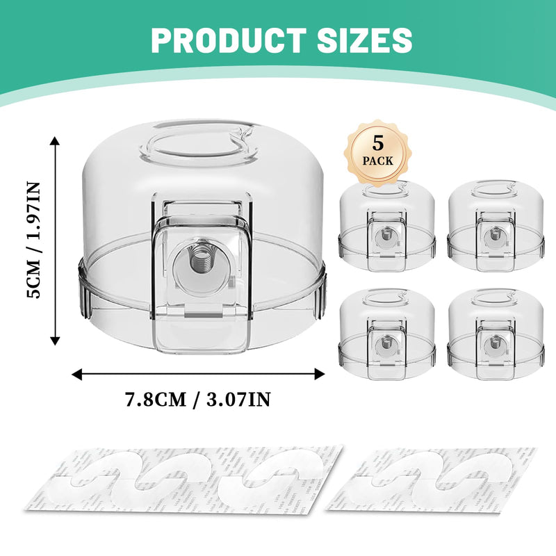 Stove Knob Safety Covers for Child 5-Pack Baby Proofing Kitchen Oven Knob Locks Universal Gas Burners Childproofing White