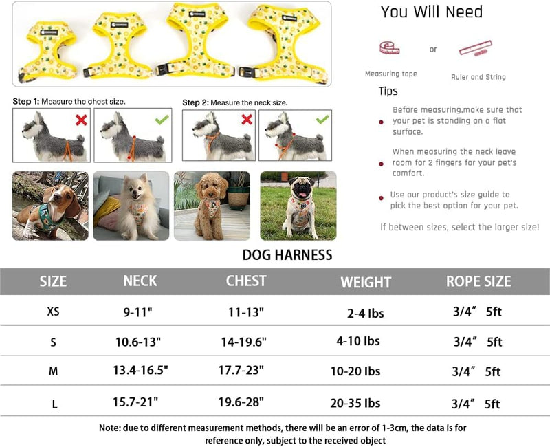 Dog Cat Harness and Leash Set, Puppia Soft Mesh Padded and Adjustable Puppy Vest Cute Dog Clothes Escape Proof Easy Walk Dog Accessories (Honeybee, M (Neck 13.4"-16.5"; Chest 17.7"-23")) Honeybee M (Neck 13.4"-16.5"; Chest 17.7"-23") - BeesActive Australia