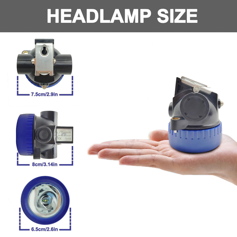 IP68 Waterproof LED Mining Lamp, Explosion Proof Safety Miner's Lamp, Rechargeable Cap Headlamp, Superbright Headlight Mining Headlamps, Flashlight Hard Hat Lamps for Miners