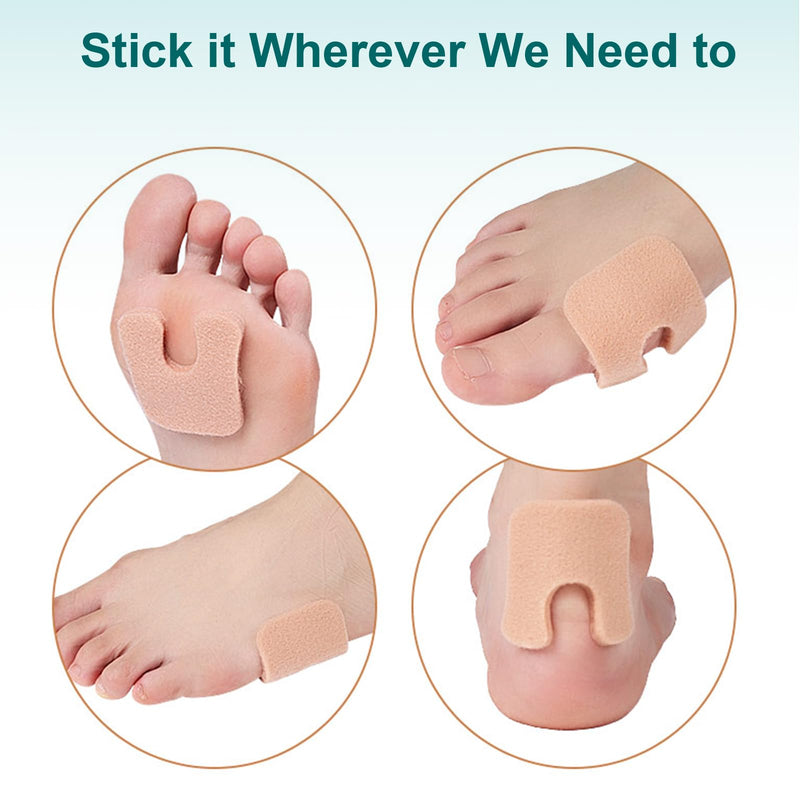20 Pcs Metatarsal Foot Pads for Women, Horseshoe Pads Callus Cushions Moleskin for Feet, Felt Foot Pads Callus Pads for Bottom Side of Foot and Heel, Ball of Foot Cushion Pain Relief