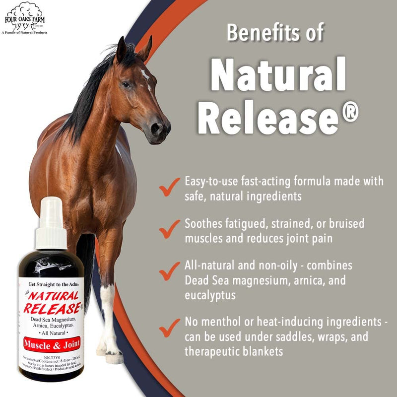 Natural Release Muscle Spray Treatment - Horse Liniment for Sore Muscles, Joint Pain, Tendon & Inflammation Relief - Easy to Use, Fast Acting, Alcohol & Menthol Free (8 oz) 8 oz. - BeesActive Australia