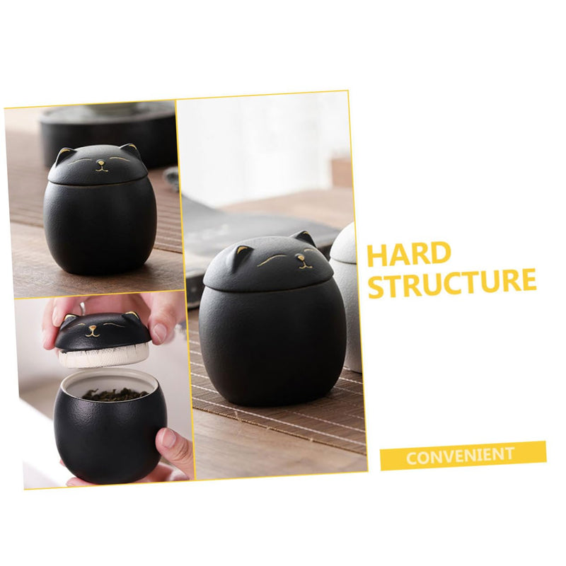 COLLBATH Ceramic cat urn Durable animal urn for pets Loving cat urn with delicate seal Compact urn for cat ashes Cute cat accessory - BeesActive Australia