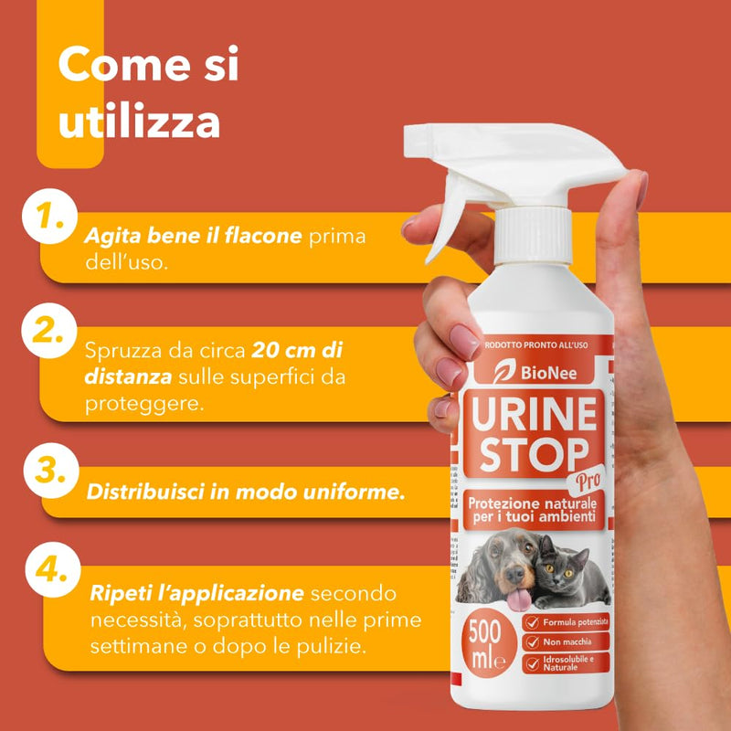 Urine Stop PRO Potentiated Plant Deterrent with Citrus and Horsetail, Ready to Use to Reduce Urinary Marking of Dogs and Cats - Indoor and Outdoor - 500ml