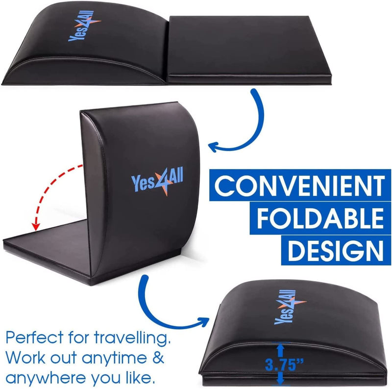 Yes4All Abdominal Exercise Pads, Foldable Ab Workout Equipment for Home Gym Core Training & Back Stretching, Sit Up Mat for Floor Exercises B1. Black Ab Exercise Mat Tailbone - BeesActive Australia