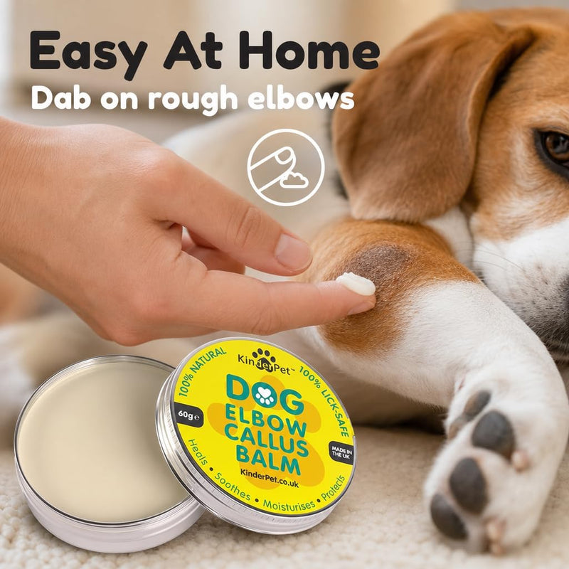 Dog Elbow Callus Balm Treatment Heal Soothe Moisturise Protect Cracked Dry Hard Damaged Rough Skin Lick-Safe 100% Organic All Natural Made in the UK 60g