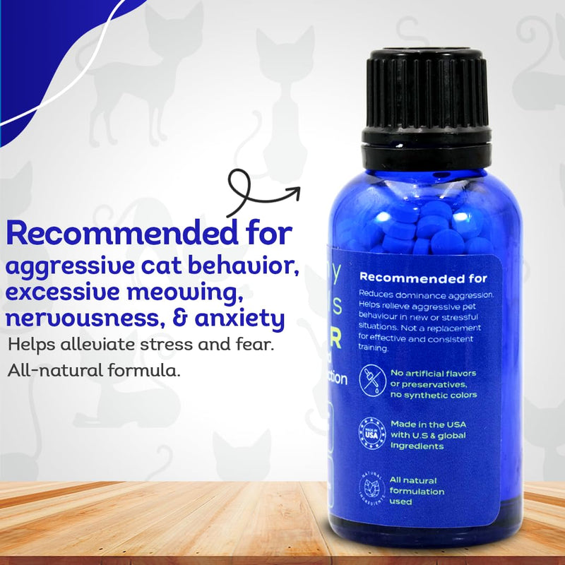 HealthyAnimals4Ever HA4E - Calming Tablets for Stressed and Aggressive Cats - Reduce Cat Aggression & Promote Relaxation - All-Natural, Homeopathic Remedy - 300 Tablets