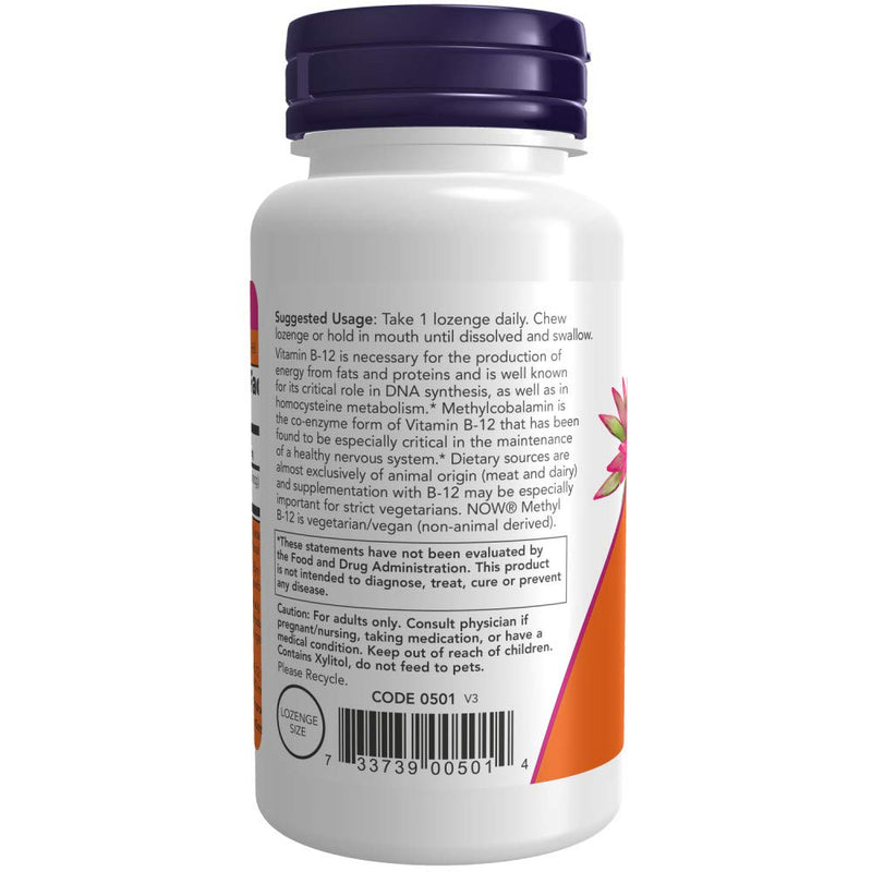 NOW Foods Methyl B-12 10000 mcg, 60 Lozenges (Pack of 2)