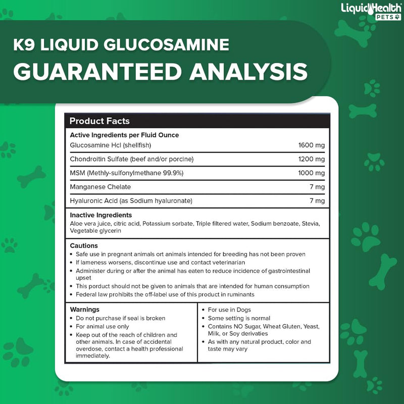 LIQUIDHEALTH Pets K9 Glucosamine Chondroitin Hip & Joint Formula & K9 Complete 8-in-1 Multivitamin for Dogs & Puppies - Pet Supplement Bundle for Joint Health, Immune Support, Canine Vitamins - PawsPlanet Australia