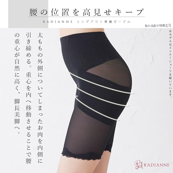 Radiane Bones Wave, Ring Out, Pelvic Girdle, Pelvic Girdle, Large Trotchotom, Shaping Underwear, Hip Lifter, Hemmed black without lacing - BeesActive Australia