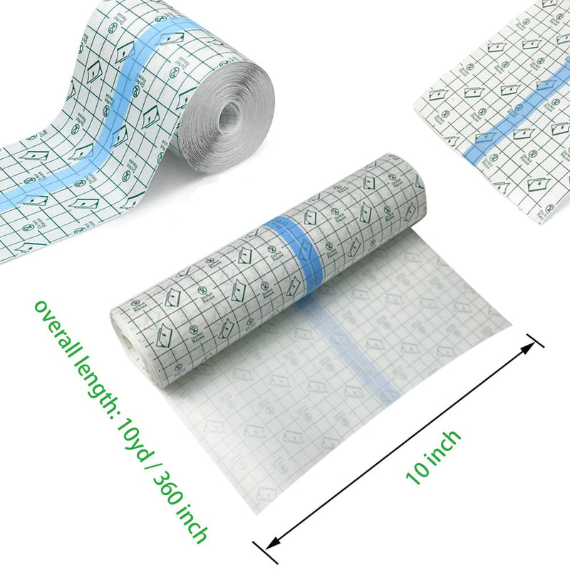 Flatoedu Tattoo Aftercare Bandage Roll 10" x 10 Yard - Waterproof Film 10 x 360 Inch
