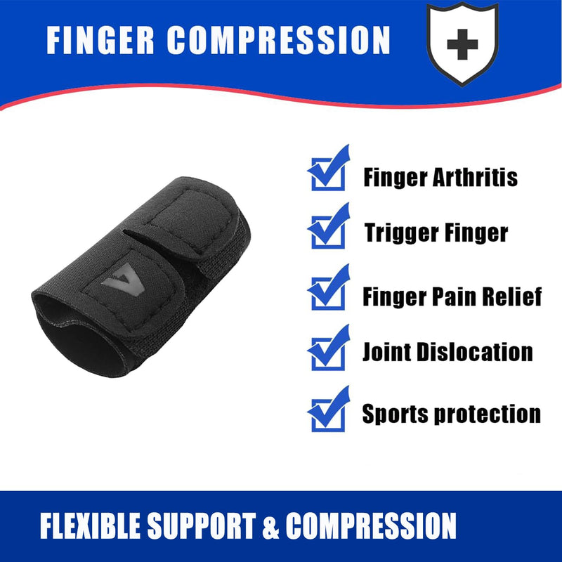 2 PCS Finger Splint Trigger Finger Brace Adjustable Finger Sleeve Buddy Wraps Compression Finger Support Mallet Finger Support for Arthritis Pain Sport Injuries (Single, L) Large Single - 2pcs - BeesActive Australia