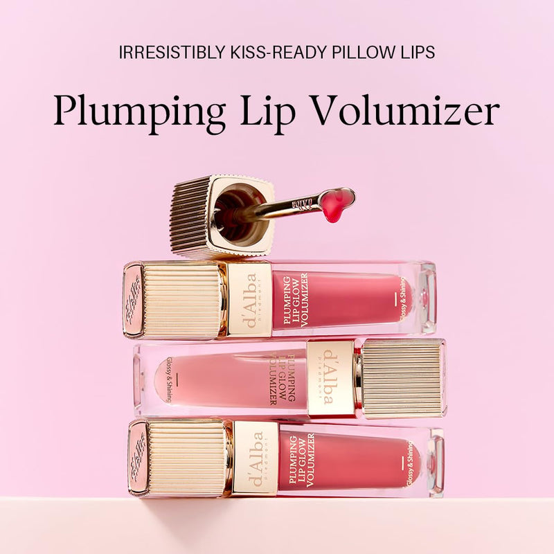Lip Volumizer 3-Color Gift Set (Feeble Pink, Posh Rose, Petal Rose) , Hydrating Lip Gloss, Fuller Lips, Juicy & Glossy Finish, Vegan Ceramide & Vitamin C & E (0.17 fl oz. x 3)