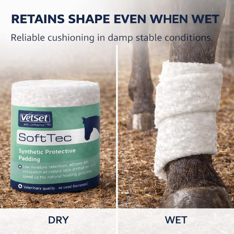 SofTec |Veterinary Bandage Padding for Horses, Dogs, Cats & Animals,12 Pack | 2.7m Conformable Cushioning Roll for Wound Dressing & Leg Support | 150mm (Pack of 12) 150mm (Pack of 12)