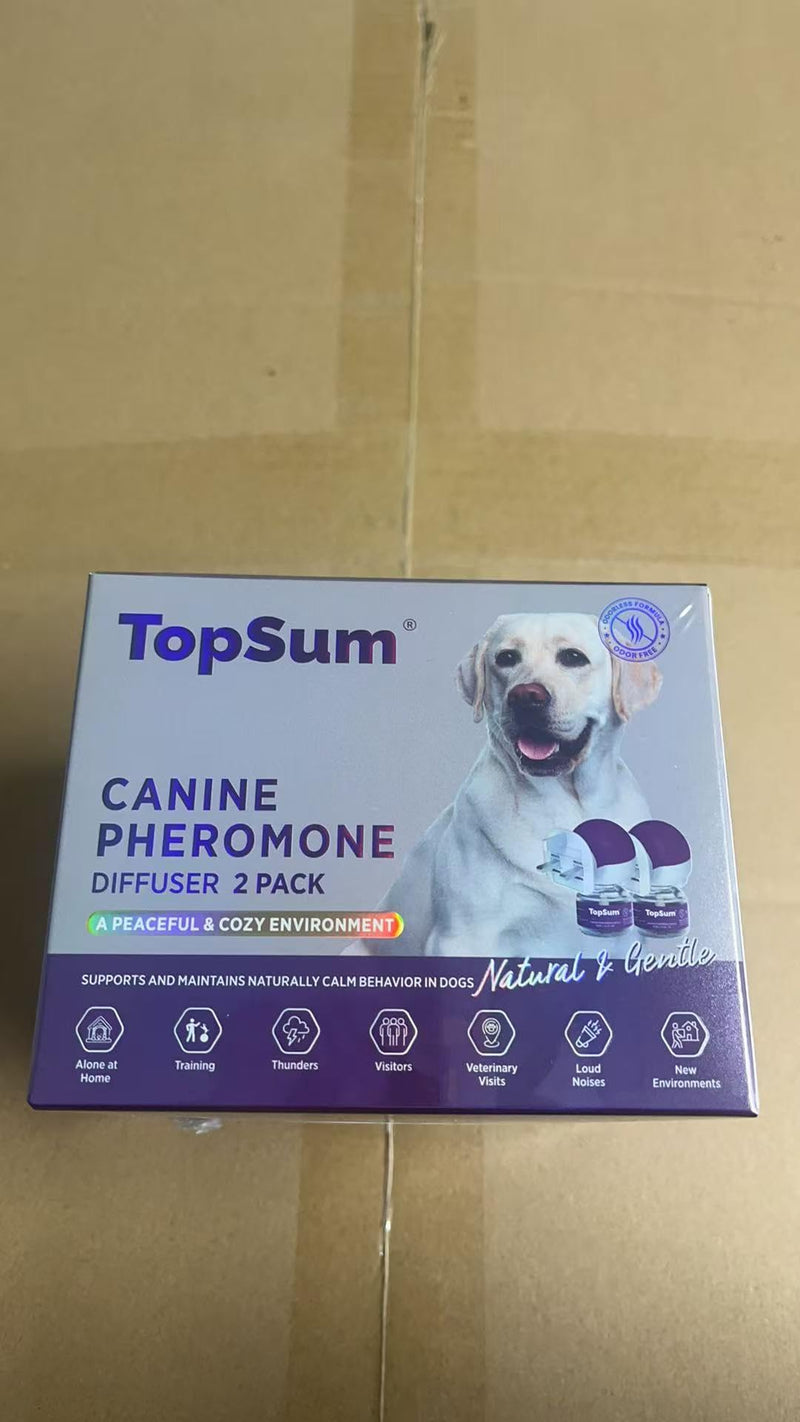 TopSum Dog Calming Plug In: Premium Dog Calming Kit - Calming For Dogs Fireworks - Calming Plug Ins For Dogs - Pheromone Diffuser For Dogs, 2 Pack (Light Purple) Light Purple