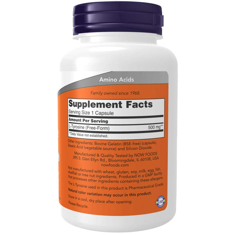 L-Tyrosine 500 mg 120 Capsules (Pack of 2)