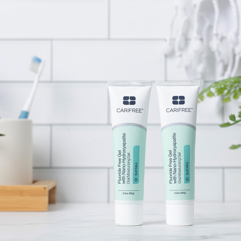CariFree Fluoride Free Gel, Mint Flavored, Nano Hydroxyapatite Toothpaste, Neutralizes pH, Freshens Breath & Moistens Mouth, Dentist Recommended for Oral Care, (2.3 Ounce (Pack of 2), Soft Mint 2.3 Ounce (Pack of 2) - BeesActive Australia