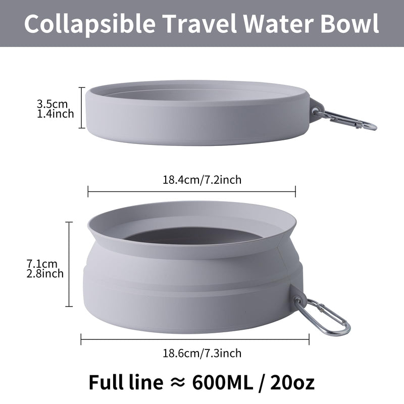 SLSON Spill Proof Dog Water Bowl for Cars,Collapsible No Splash Dog Travel Bowls Integrated Molding Portable Pet Bowl for Road Trip Truck,RV,SUV,Boat Accessories (Cold Grey) Cold Grey - BeesActive Australia