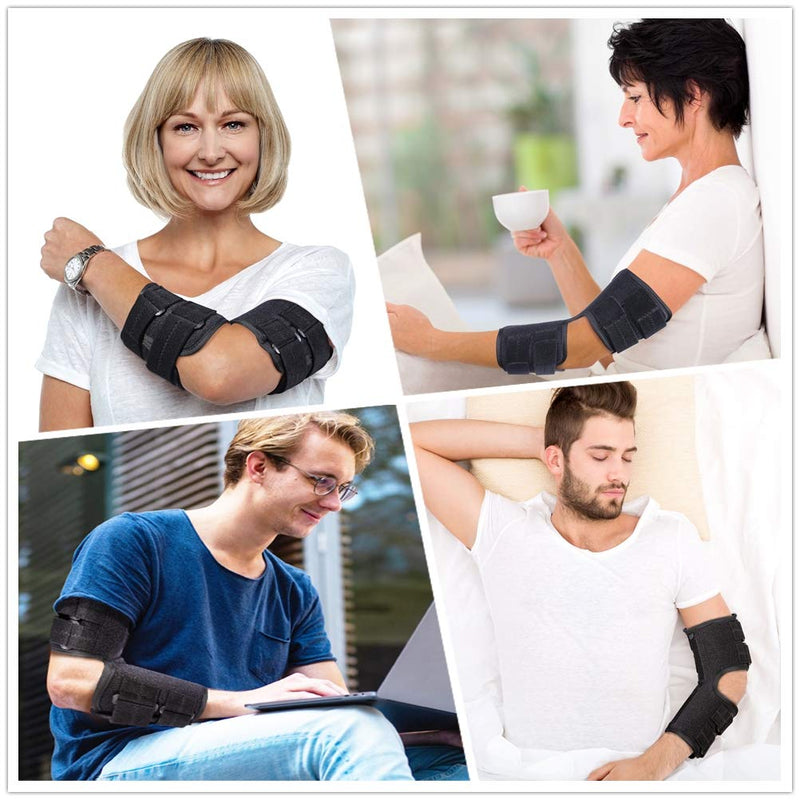 Elbow Brace Support Splint for Cubital Tunnel Syndrome and Arthritis Pain Relief , Adjustable Angle Stabilizer Brace ,Prevent Excessive Bending at night,Fits left and right Arms for Woman and Man- M Medium