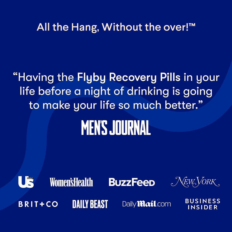 Flyby Recovery with DHM, Milk Thistle & Activated Charcoal - 20 Count | Made in USA, Vegan, Non-GMO. With Vitamin C, B Vitamins, Ginseng & Prickly Pear. Take Before and After a Night Out. Pack of 20