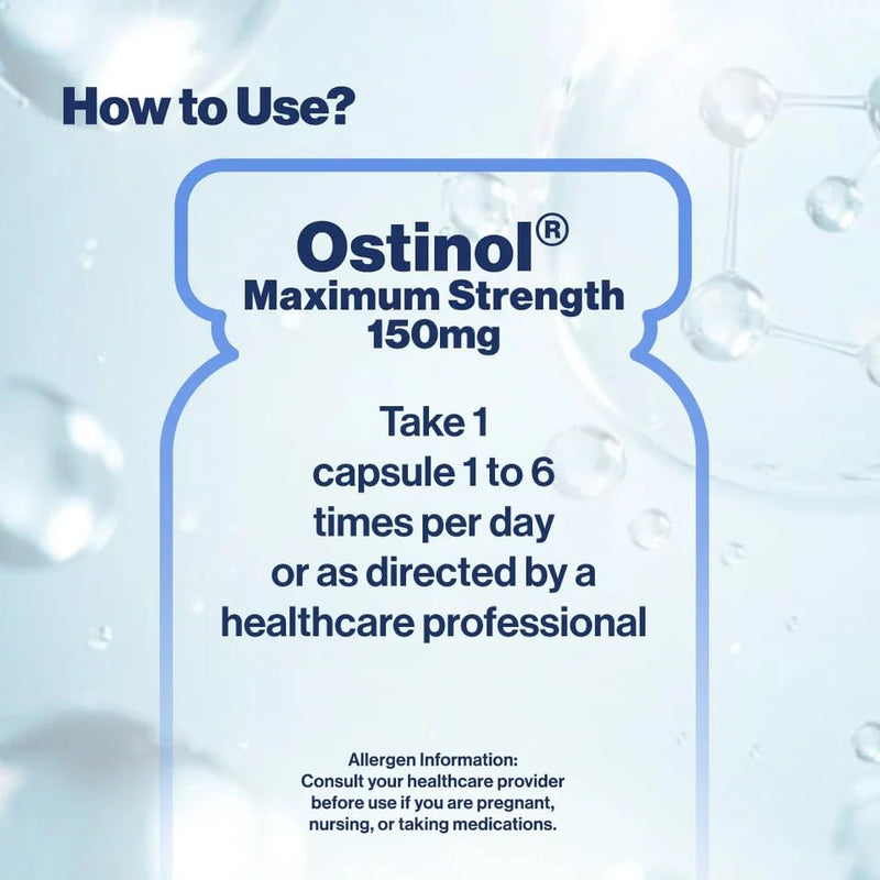 Ostinol® Standard 150mg - Bone & Joint Supplement for Mild Bone and Mild Joint Support – 30 Capsules 30 Count (Pack of 1)