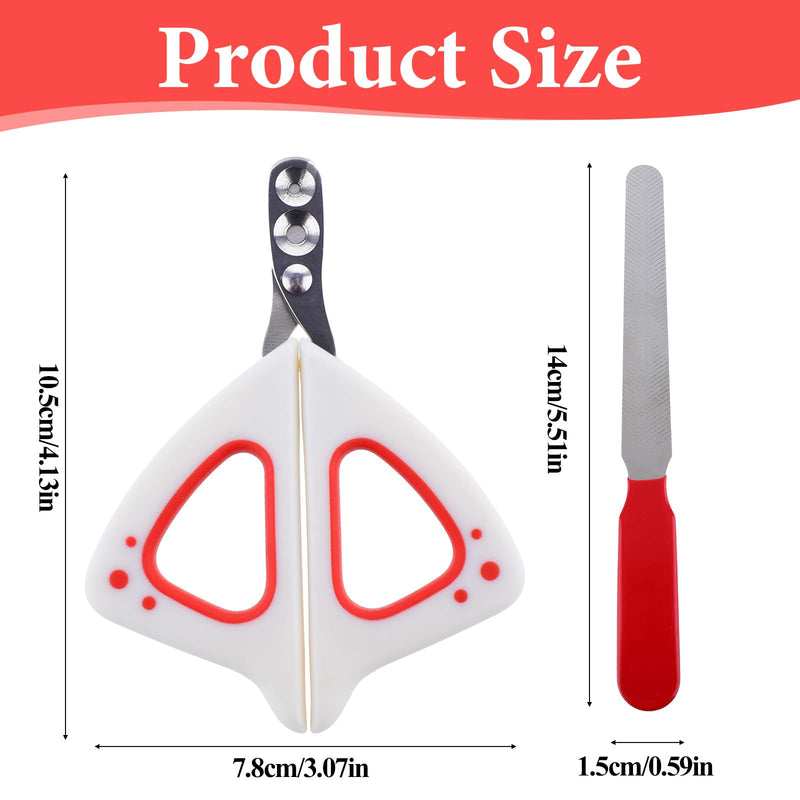 AOZUO Cat Claw Scissors with Protection, Cat Claw Cutter with 2 mm and 3 mm Hole, Professional Claw Scissors for Dogs Cats with Nail File Stainless Steel for Small Dogs Puppies Cats (Red) Red - BeesActive Australia