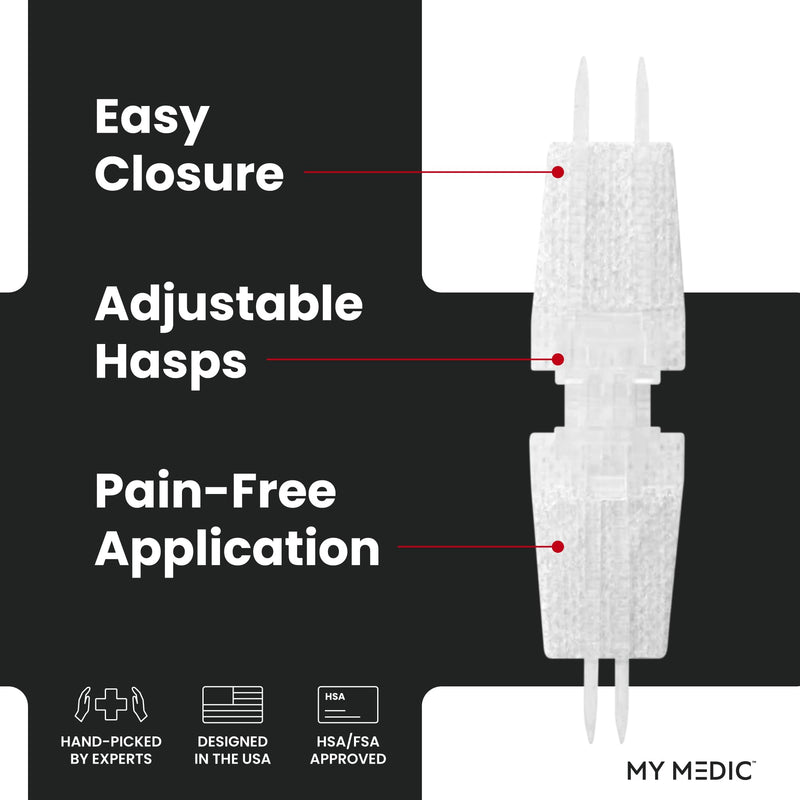 My Medic ZZips MedPack - First Aid Wound Closure Kit for Cuts & Lacerations, Safe Skin Closure Without Stitches, Emergency First Aid Alternative for Sutures
